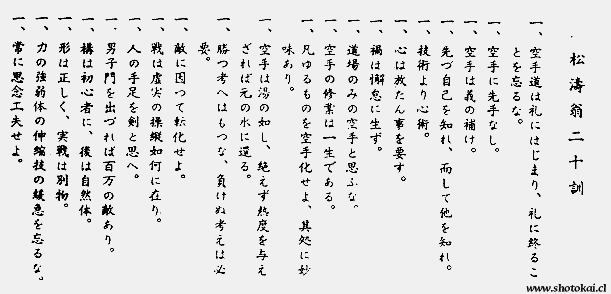 Shoto Niju Kun: The Twenty Guiding Principles of Karate-do