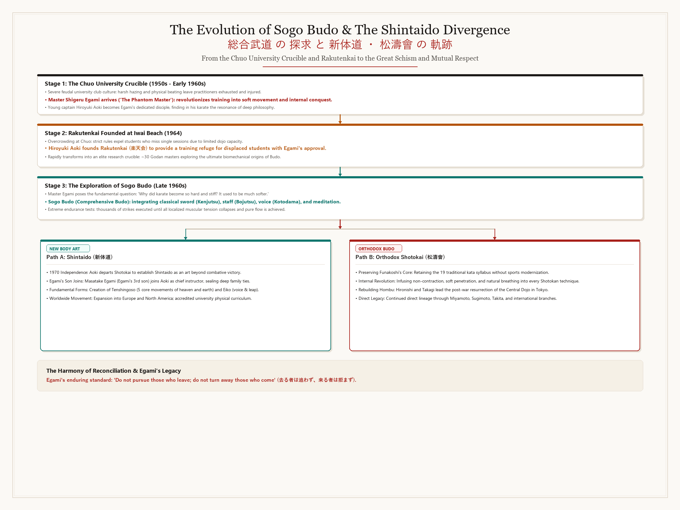 Evolution of Sōgō Budō & Shintaido Diagram